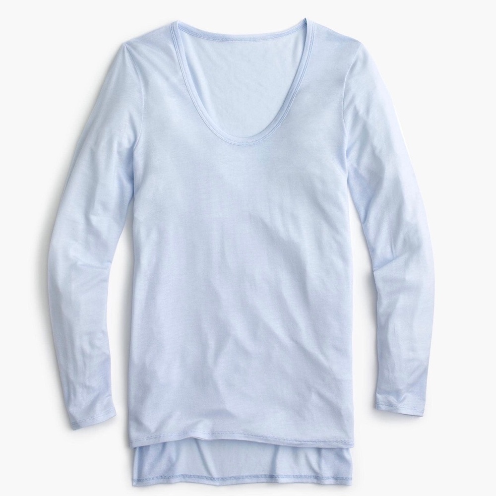 J.Crew Drapey Scoopneck L/S Tunic - Blue, XS (NWT)
